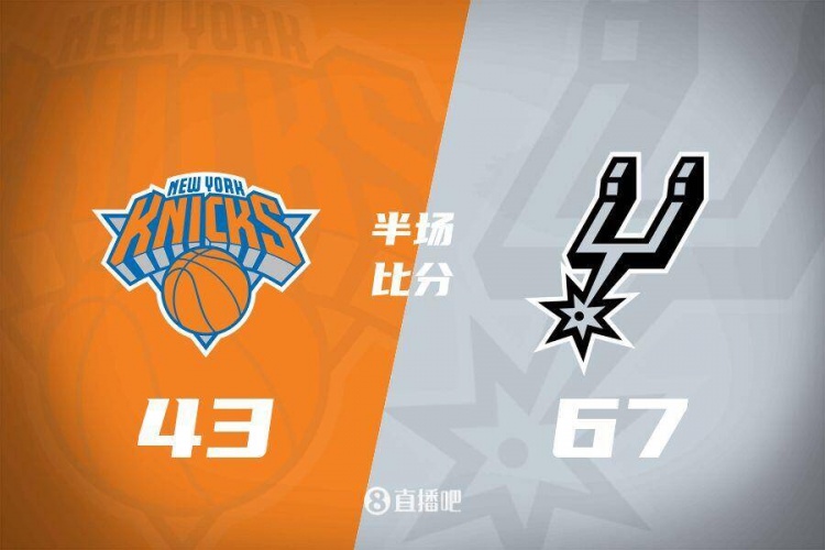 花了？馬刺半場4人得分上雙67-43領(lǐng)先尼克斯24分 唐斯19分